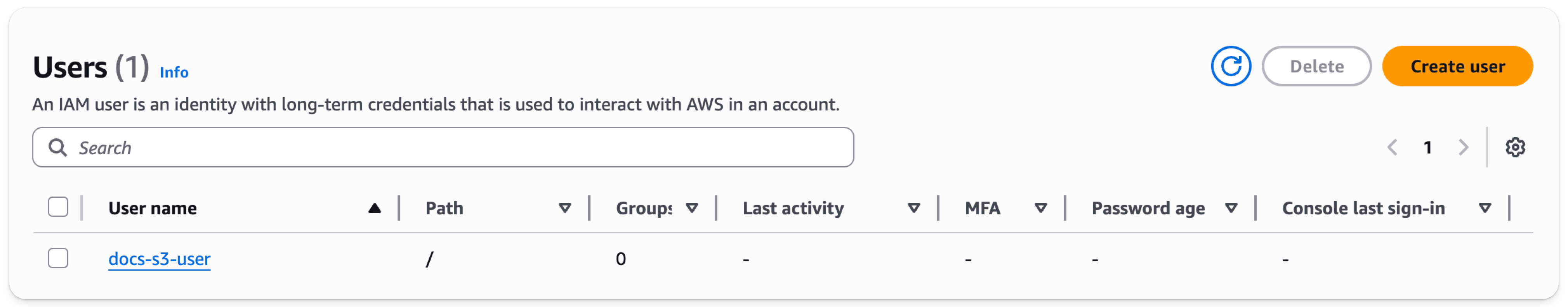 Consola de administración de AWS IAM - Añadir un nuevo usuario