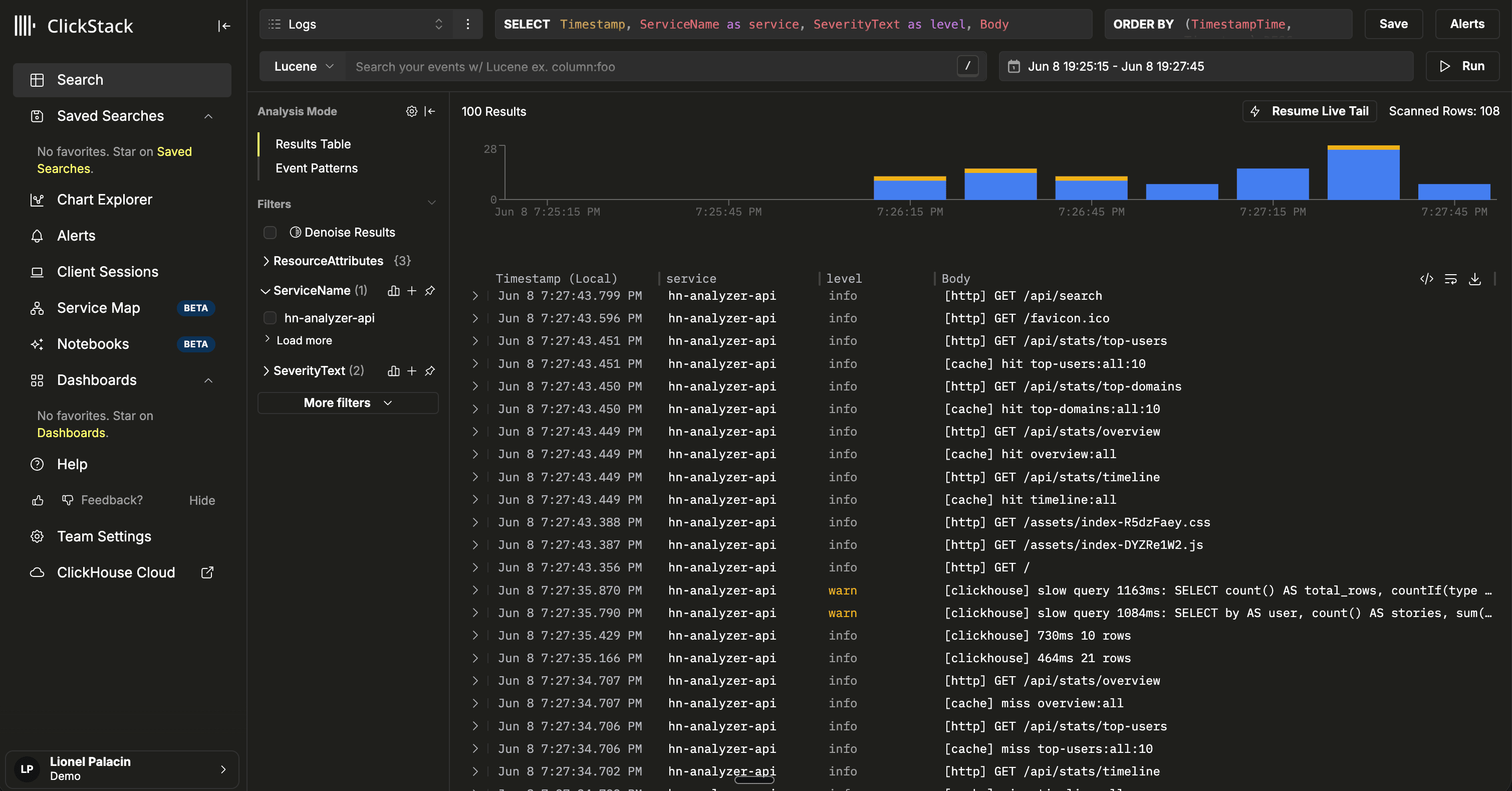ClickStack ログ