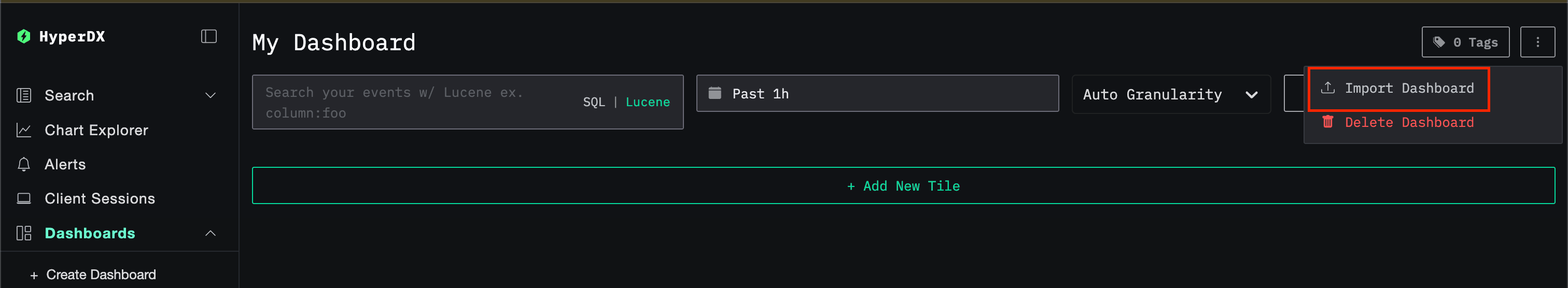 Importar dashboard