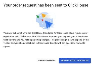 نافذة التسجيل المنبثقة في GCP Marketplace