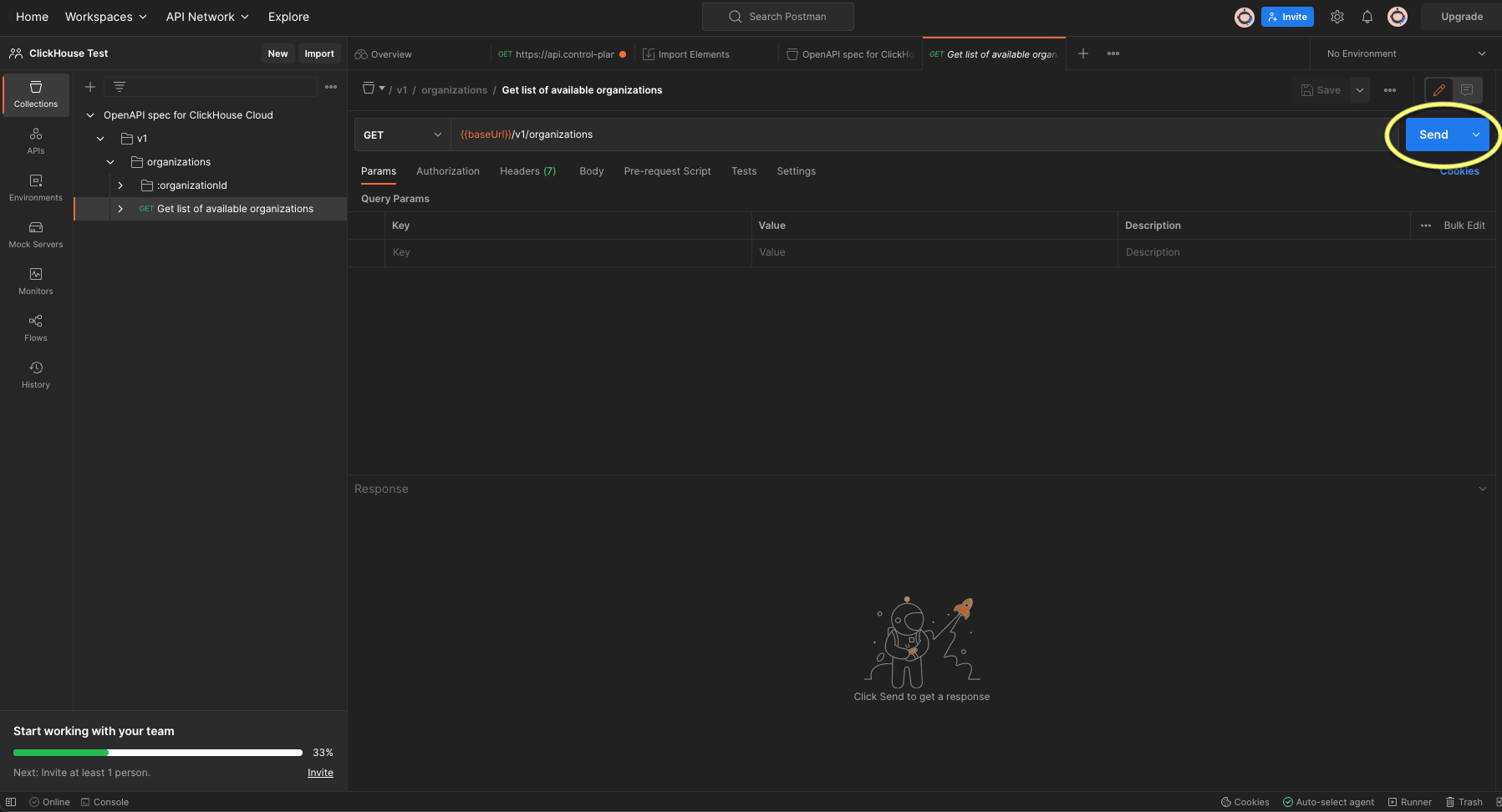 Tester la récupération des organisations