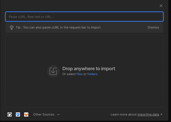 Saisie de l’URL de l’API