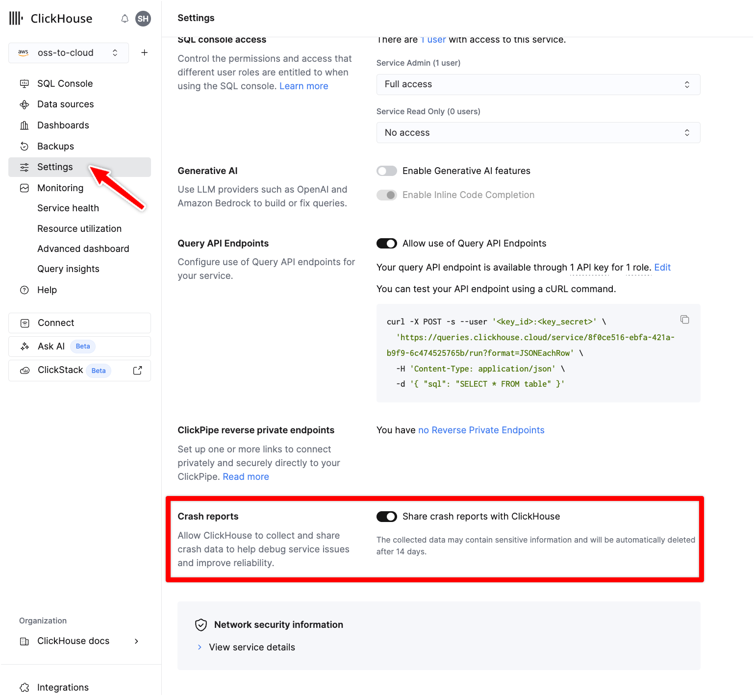 Dónde encontrar la opción para excluirse en la UI de Cloud