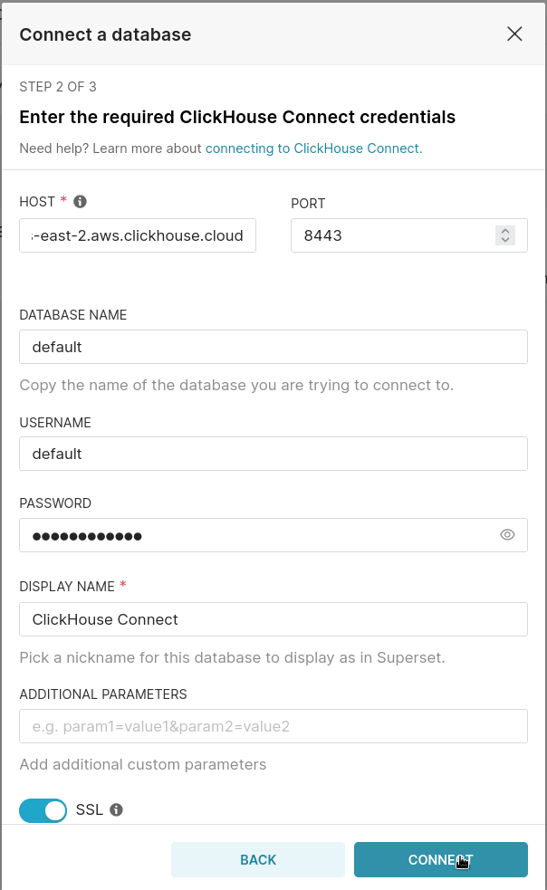 Añadir ClickHouse como fuente de datos en Superset