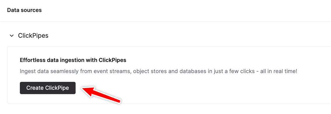 Criar ClickPipe