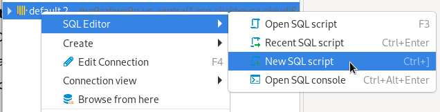 Abrir el editor SQL