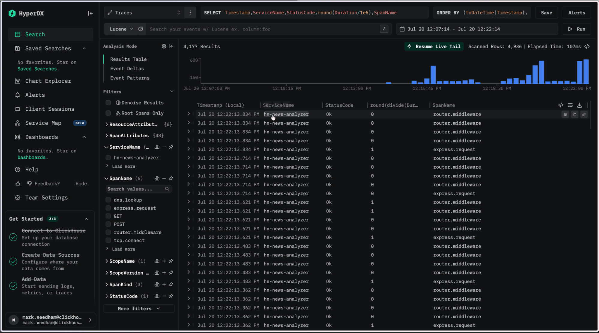 Traces do Datadog no ClickStack 3
