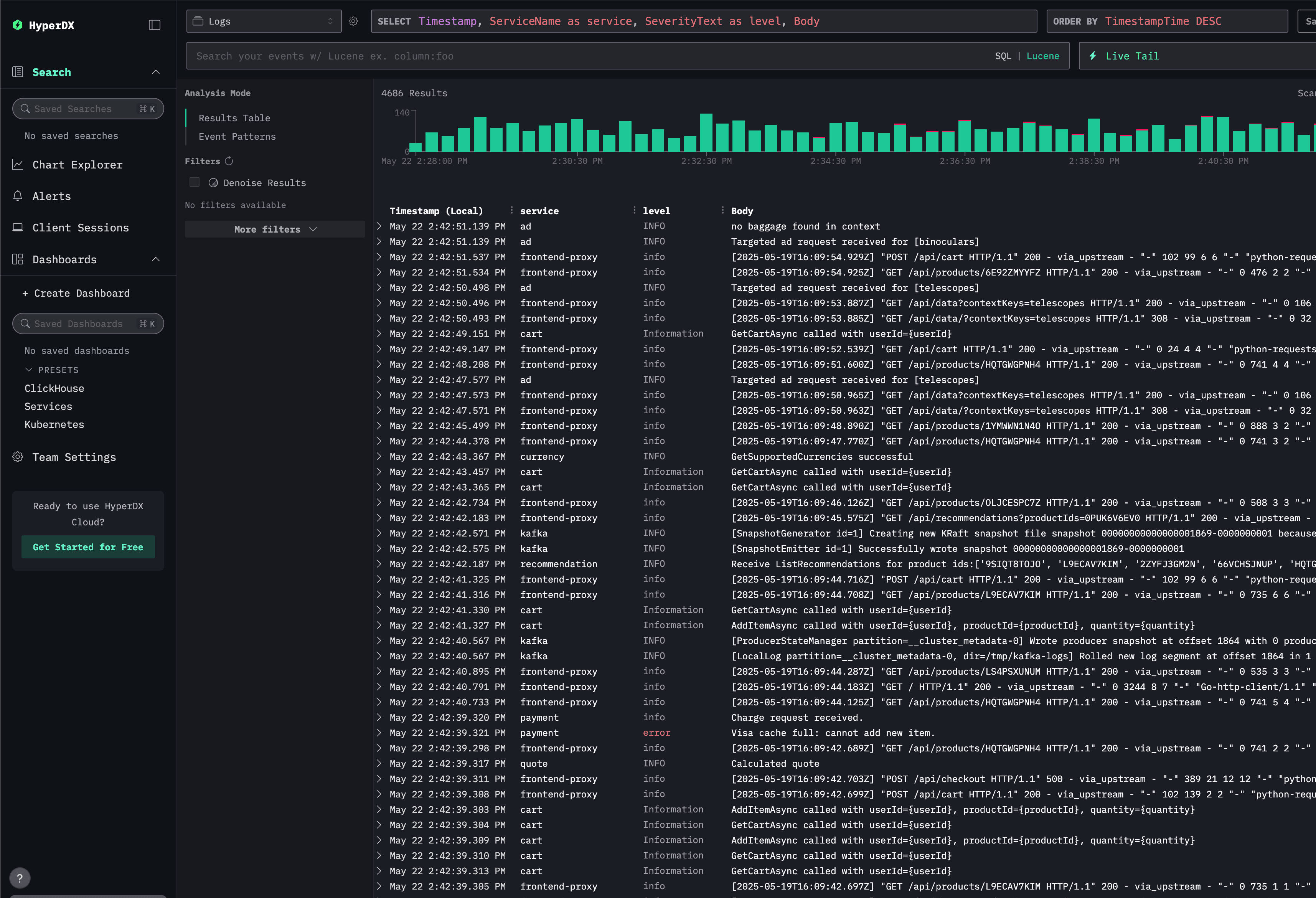 Búsqueda de HyperDX