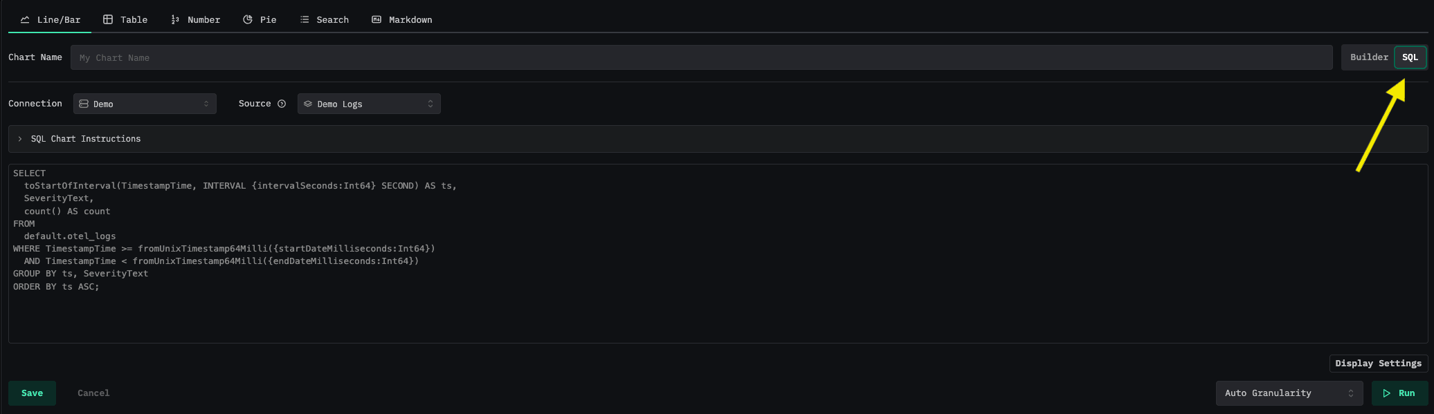 Кнопка редактора SQL